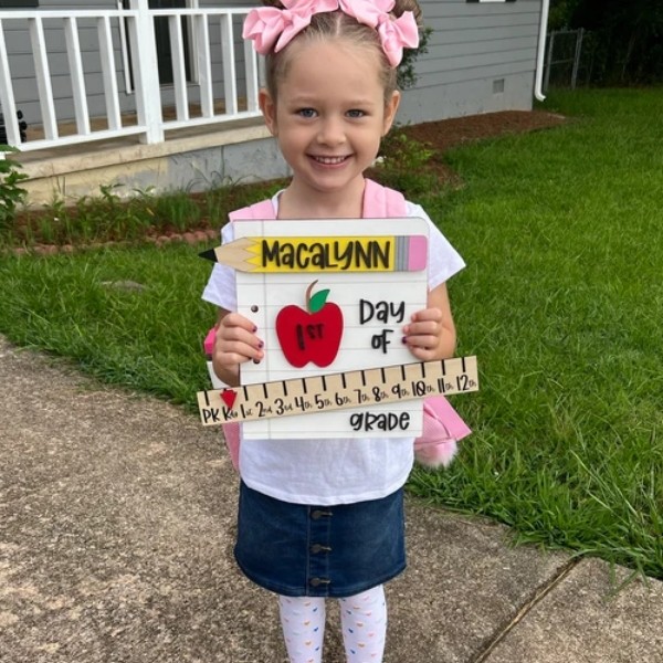 Personalised Interchangeable Back to School Sign Kit