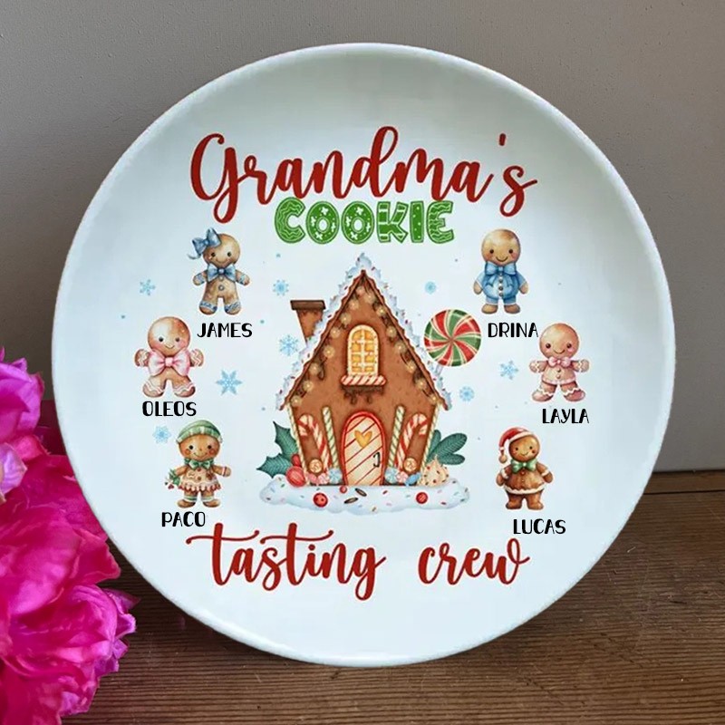 Personalised Christmas Platter Grandma's Favorite Cookies Gift from Grandchildren