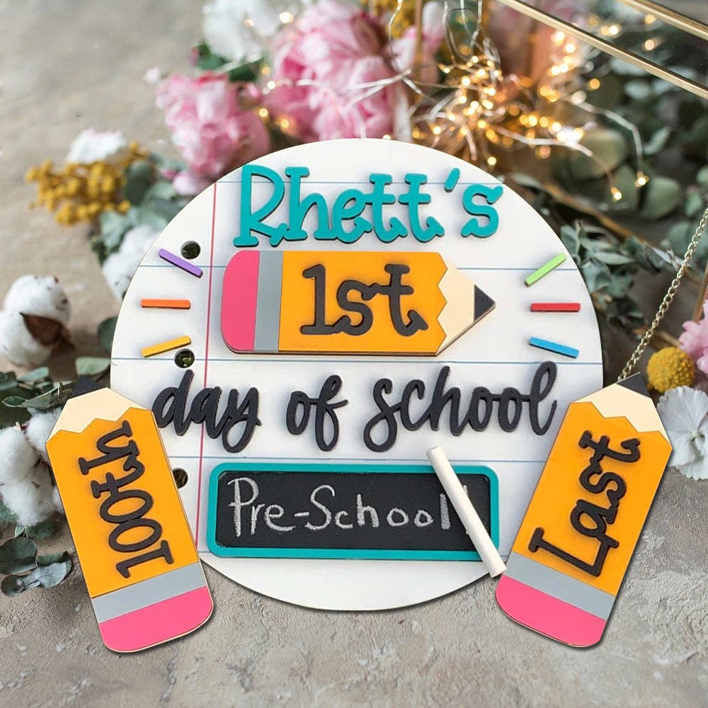 Personalised Interchangeable Back to School Sign Photo Prop