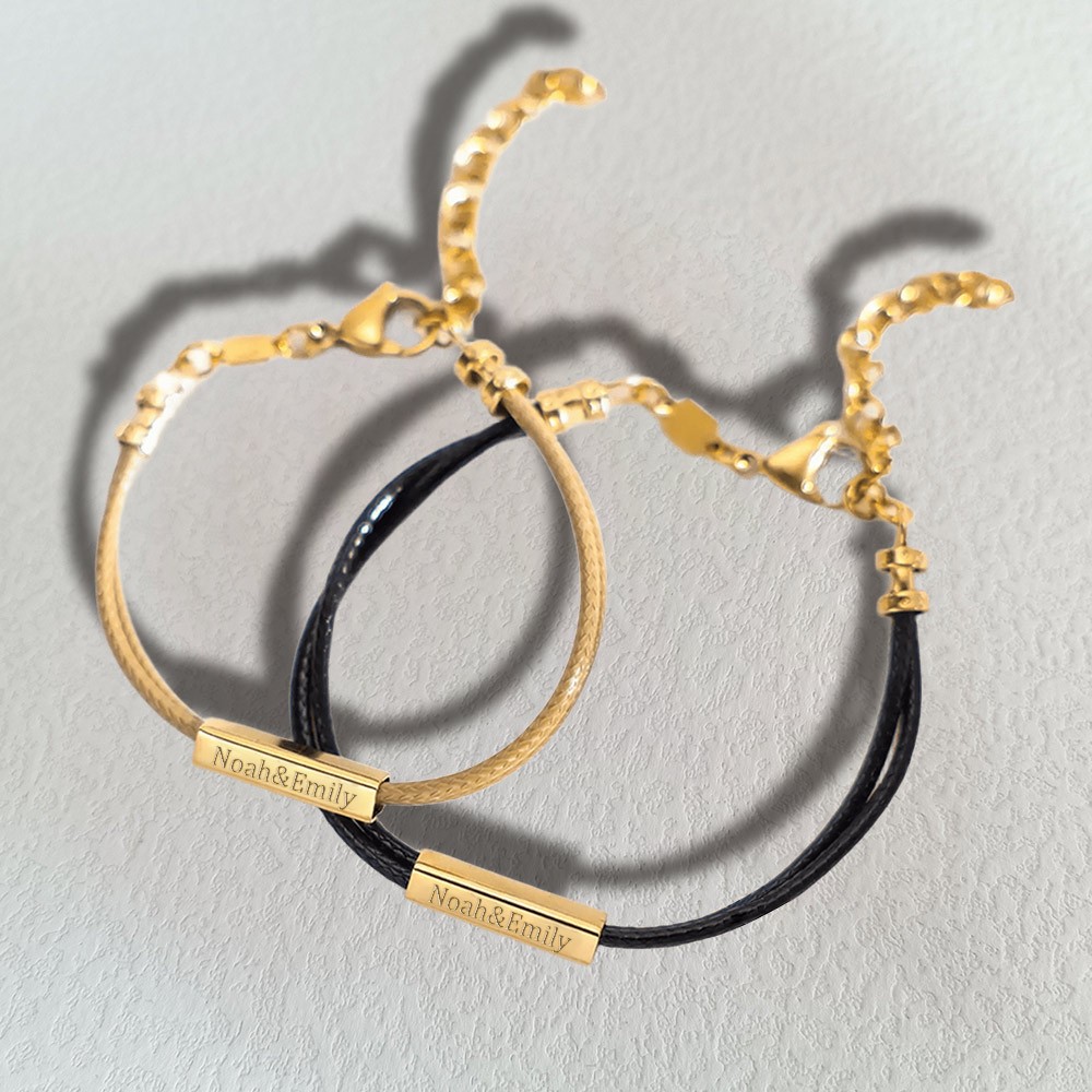 Personalised Couple Bracelet with Names For Valentine's Day Anniversary Gift Ideas