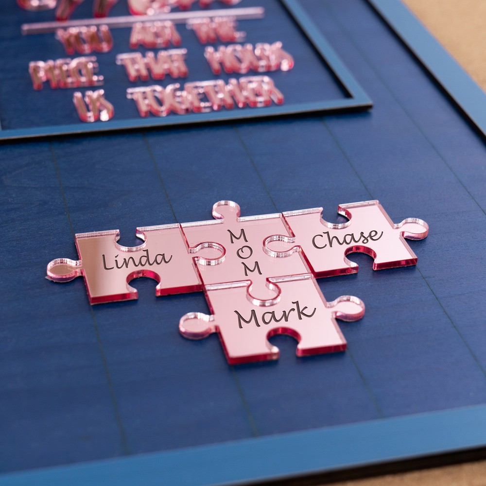 Custom Mum Puzzle Sign with Kids Name Piece For Mother's Day Gift