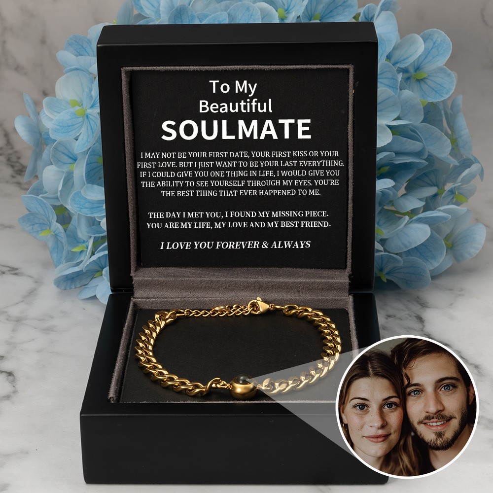 Personalised Photo Projection Bracelet Valentine's Day Gift for Couple