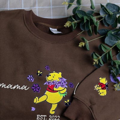 Custom Embroidered Bear Mama Sweatshirt Gift Ideas For Christmas Family Gift