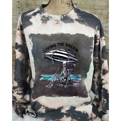 Beachy Dream Skeleton Sweatshirt Hoodie For Gift Ideas