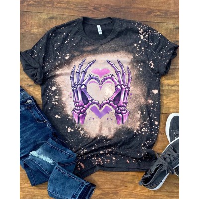 Spooky Skeleton Hands with Heart Skeleton Sweatshirt Hoodie For Gift Ideas