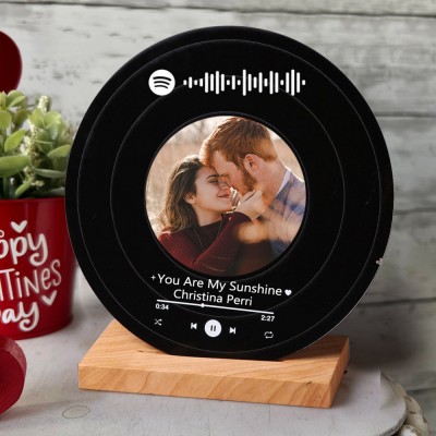 Personalised Vinyl Record with Photo Acrylic Song Plaque Anniversary Valentine's Day Gift For Girlfriend Boyfriend