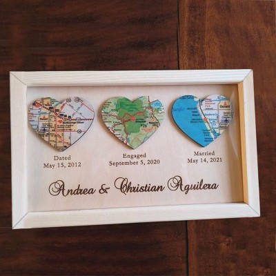 Personalised Met Engaged Married Love Story Map Decor Unique Gift For Couple Valentine's Day Anniversary