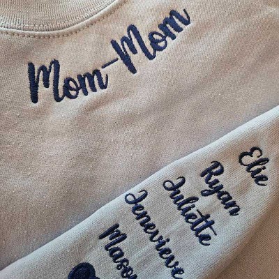 Custom Embroidered Mum Sweatshirt For Christmas Grandma Gift
