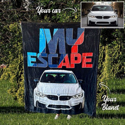 Personalised My Escape Car Fleece Blanket For Valentine's Day