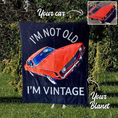 Personalised I'm Not Old I'm Vintage Truck Fleece Blanket For Valentine's Day