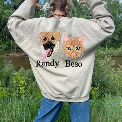 Custom Embroidered Pet Sweatshirt For Dog Cat Lover Gift