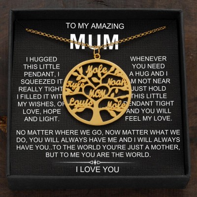 Custom Family Tree Necklaces With Kids Names For Mother's Day Gift Ideas