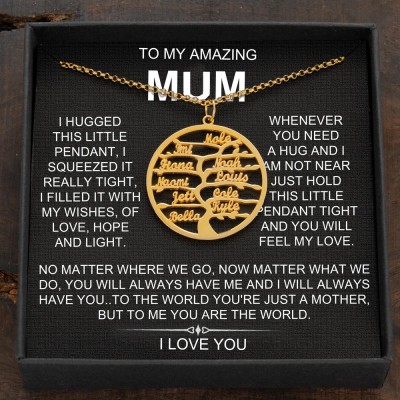 Custom Family Tree Necklaces With Kids Names For Mother's Day Gift Ideas