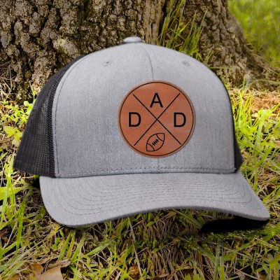 Custom DAD Leather Patch Cap For New Dad Grandpa Father's Day Birthday Gift