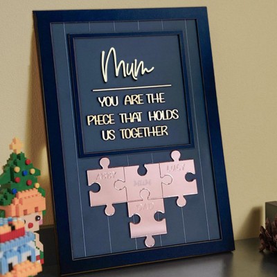 Custom Mum Puzzle Sign with Name Piece That Holds Us Together For Mother's Day Gift