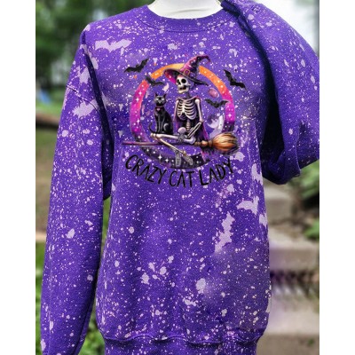 Crazy Cat Lady Witch Sweatshirt Hoodie For Halloween Gift Ideas