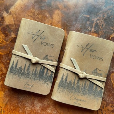 Personalised Leather Vow Books Gifts for Couple