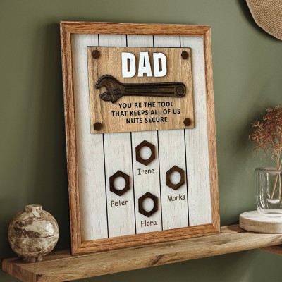 Personalised Dad Engraved Wooden Sign For Father's Day Gift 