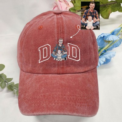 Personalised Photo Embroidered Dad Cap For Men New Dad Father's Day Birthday Gift
