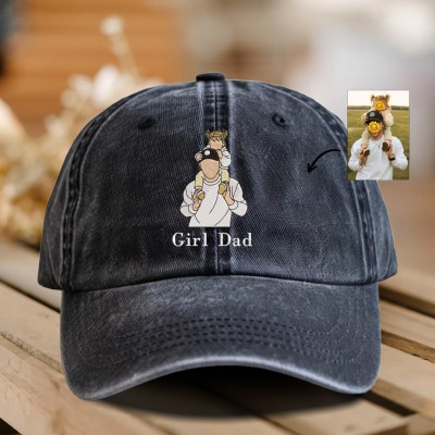 Personalised Photo Embroidered Dad Cap For Men New Dad Father's Day Birthday Gift