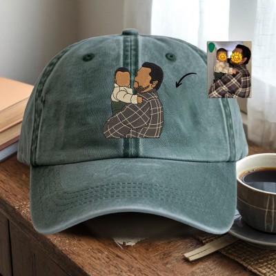 Personalised Photo Embroidered Dad Cap For Men New Dad Father's Day Birthday Gift