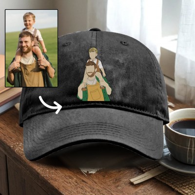 Personalised Photo Embroidered Dad Cap For Men New Dad Father's Day Birthday Gift