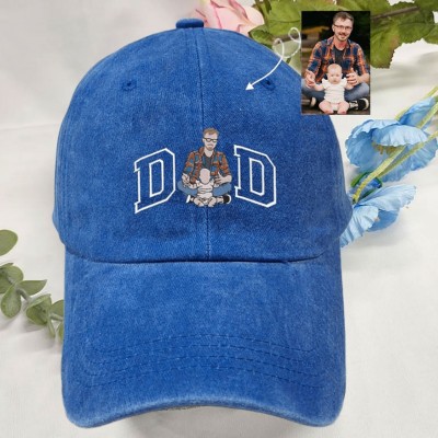 Personalised Photo Embroidered Dad Cap For Men New Dad Father's Day Birthday Gift