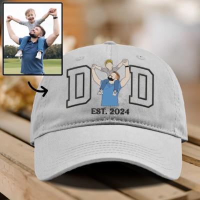 Personalised Photo Embroidered Dad Cap For Men New Dad Father's Day Birthday Gift
