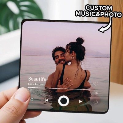 Personalised Music Fridge Magnet From Your Photo Valentine's Day Gift for Her Him