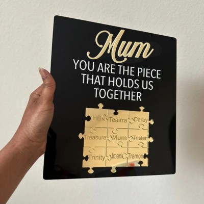 Personalised Mum Puzzle Sign Unique Wood Sign For Mother's Day Gift