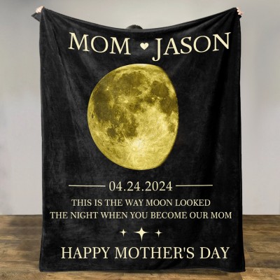 Personalised Family Moon Phase Blanket For Mother's Day Gift