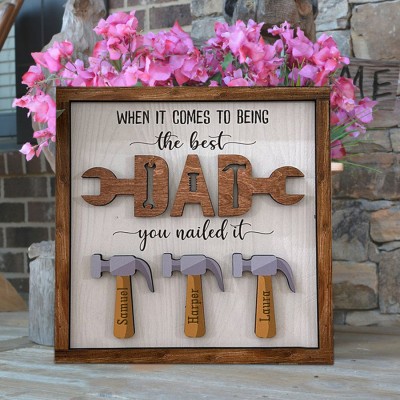 Personalised Father's Day Gift Dad's Workshop Decor Best Dad Sign You Nailed It