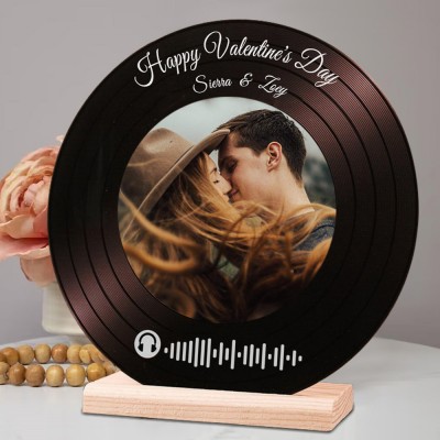 Personalised Vinyl Record with Photo Acrylic Song Plaque Anniversary Valentine's Day Gift For Girlfriend Boyfriend