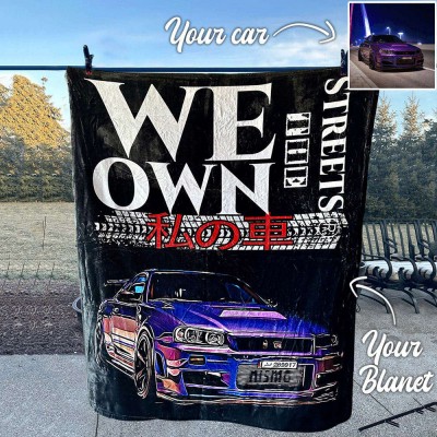 Personalised We Own The Streets Car Fleece Blanket For Valentine's Day