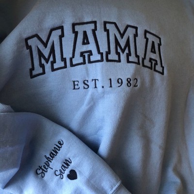 Custom Embroidered Mama Sweatshirt Hoodie For Christmas Grandma Gift