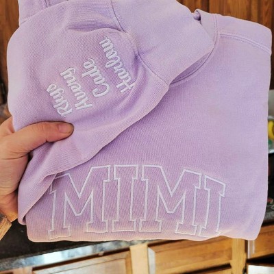 Custom Embroidered Mimi Sweatshirt Hoodie For Christmas Mum Grandma Gift