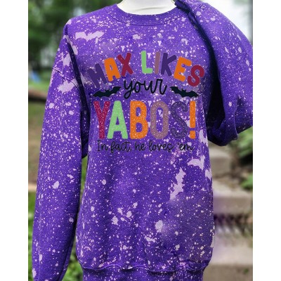 Yabos Bleached Sweatshirt Hoodie For Halloween Gift Ideas