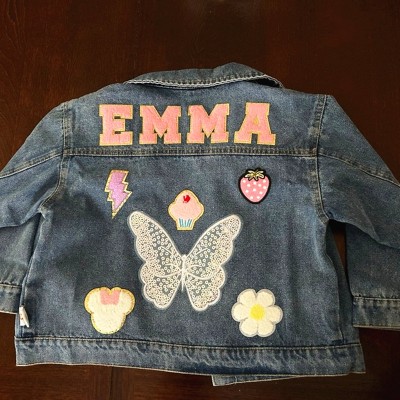 Personalised Letter Patch Jean Jacket With Name For Kids Girls Gift