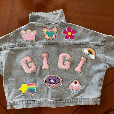 Personalised Letter Patch Jean Jacket With Name For Kids Girls Gift
