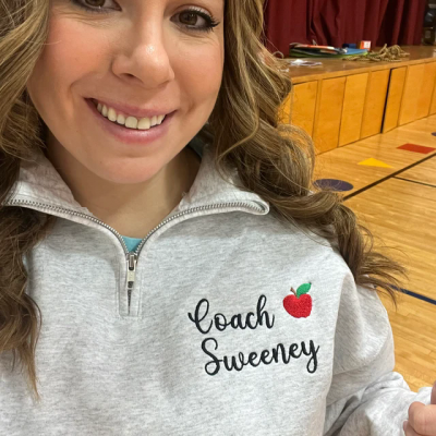 Personalised Teacher Apple Embroidered Sweatshirt Graduation Gift for a New Teacher
