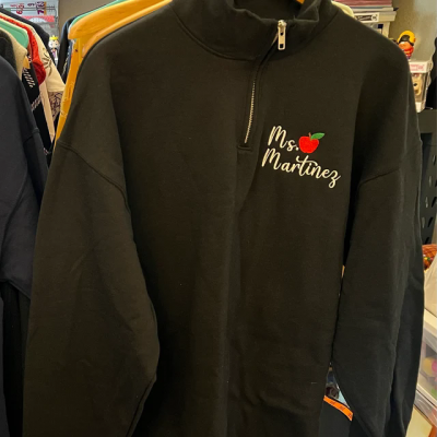 Personalised Teacher Apple Embroidered Sweatshirt Graduation Gift for a New Teacher