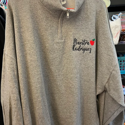 Personalised Teacher Apple Embroidered Sweatshirt Graduation Gift for a New Teacher