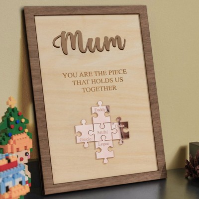 Custom Mum Puzzle Sign with Name Piece That Holds Us Together For Mother's Day Gift