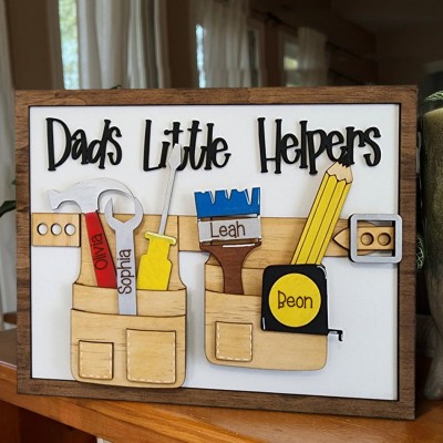 Dad's Little Helpers Personalised Father's Day Gift Dad's Workshop Decor