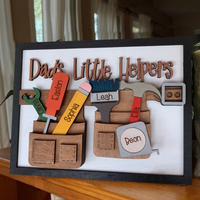 Dad's Little Helpers Personalised Father's Day Gift Dad's Workshop Decor
