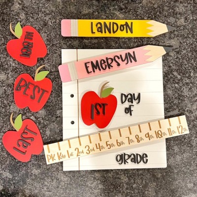 Personalised First/Last Day of School Sign Back to School Prop Board Milestone For Kids Gift