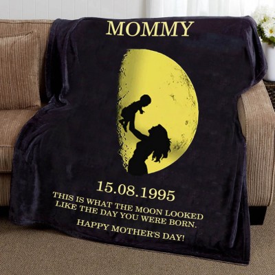 Personalised Moon Phase Blanket For Mother's Day Gift