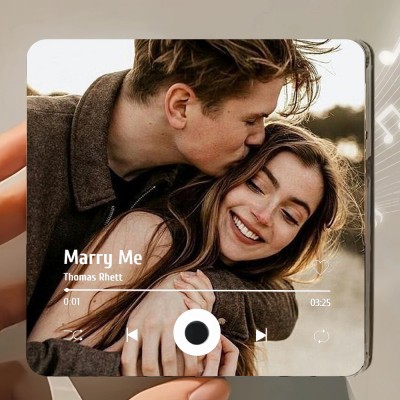 Personalised Music Fridge Magnet From Your Photo Valentine's Day Gift for Her Him