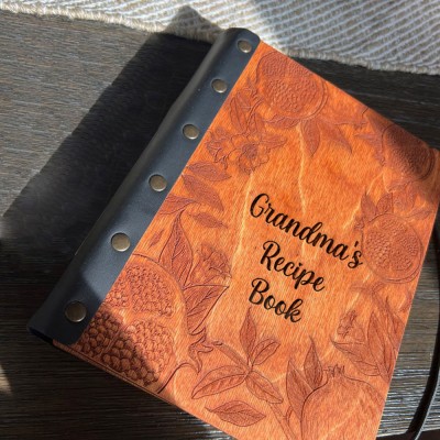 Personalised Recipe Book Blank Binder Grandma's Cookbook For Christmas Anniversary Gift
