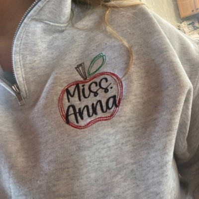 Personalised Embroidered Teacher Sweatshirt Graduation Gift for a New Teacher